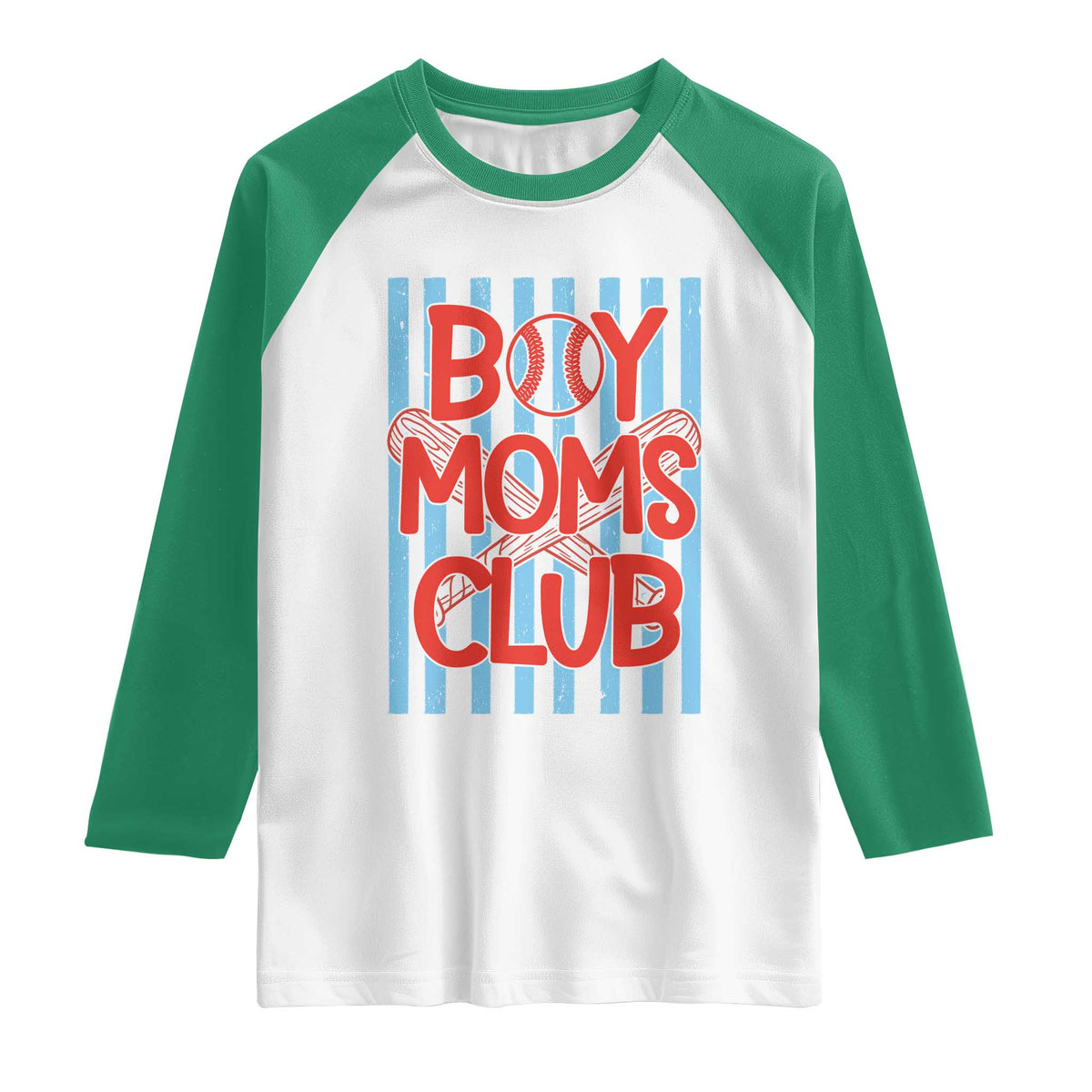 Boy Moms Club Raglan Shirt Funny Motherhood Baseball Gift For Mom TS14 White Kelly Green Print Your Wear