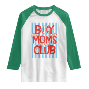Boy Moms Club Raglan Shirt Funny Motherhood Baseball Gift For Mom TS14 White Kelly Green Print Your Wear