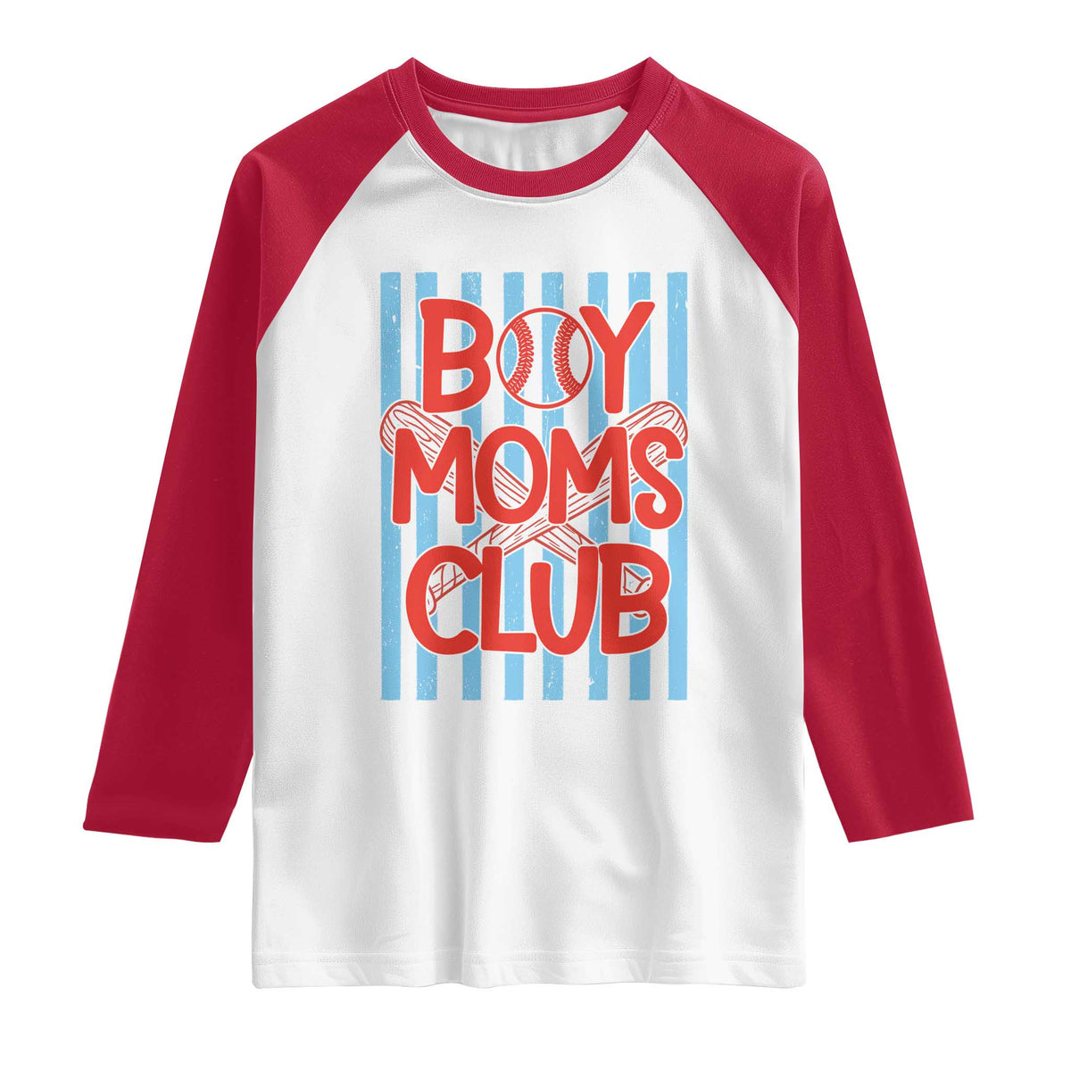 Boy Moms Club Raglan Shirt Funny Motherhood Baseball Gift For Mom TS14 White Red Print Your Wear