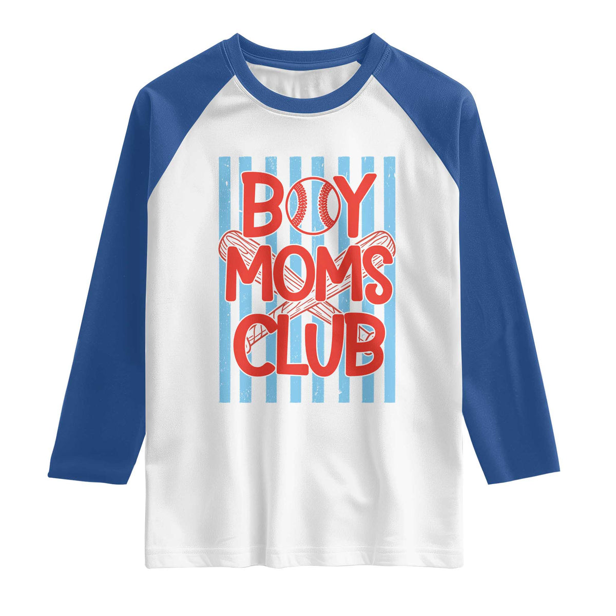 Boy Moms Club Raglan Shirt Funny Motherhood Baseball Gift For Mom TS14 White Royal Print Your Wear