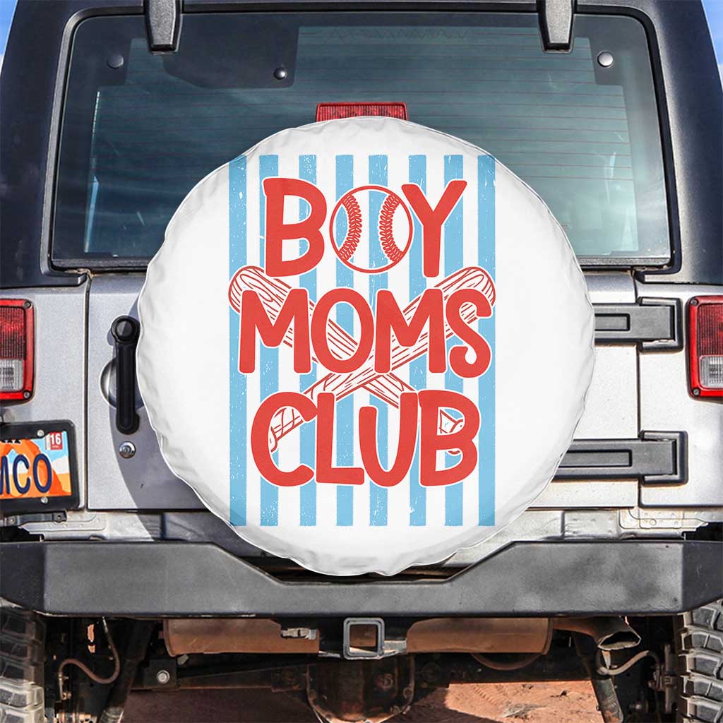 Boy Moms Club Spare Tire Cover Funny Motherhood Baseball Gift For Mom TS14 No hole White Print Your Wear