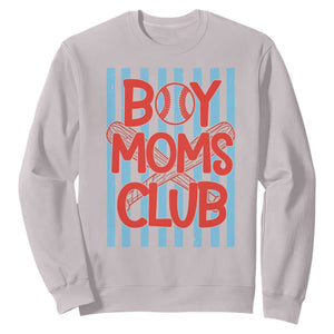 Boy Moms Club Sweatshirt Funny Motherhood Baseball Gift For Mom TS14 Ice Gray Print Your Wear