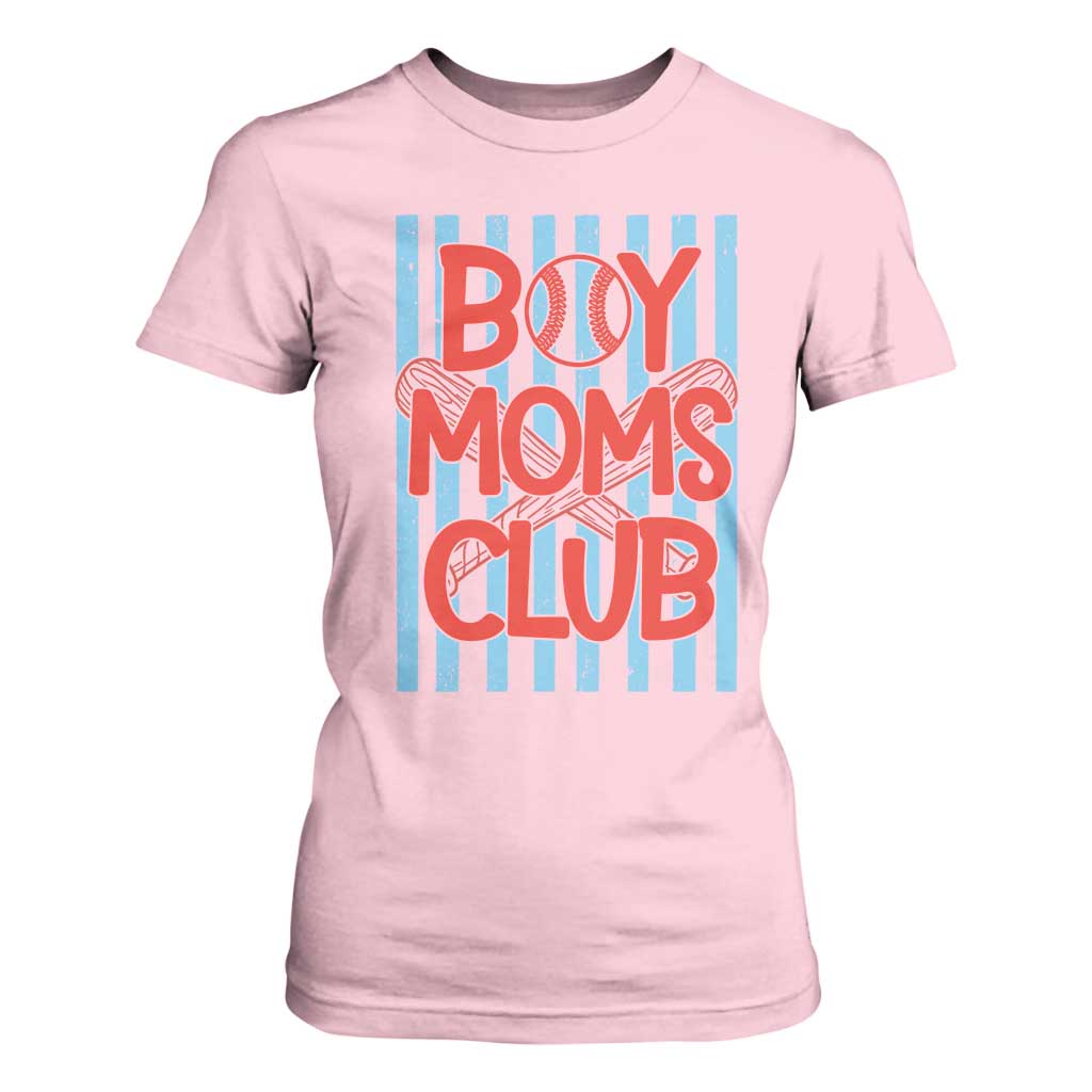 Boy Moms Club T Shirt For Women Funny Motherhood Baseball Gift For Mom TS14 Light Pink Print Your Wear