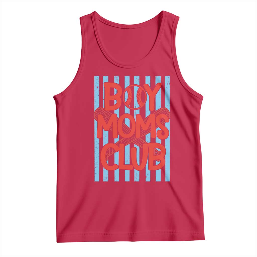 Boy Moms Club Tank Top Funny Motherhood Baseball Gift For Mom TS14 Red Print Your Wear
