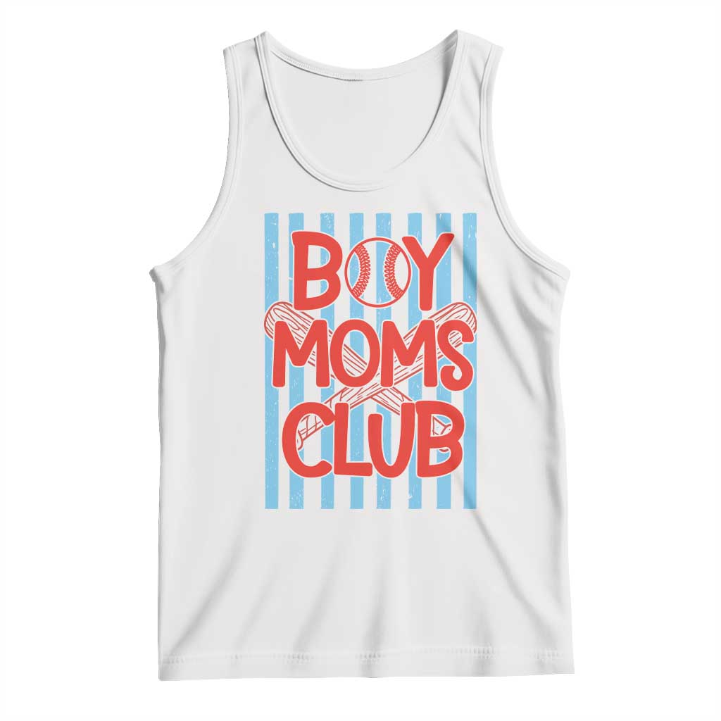 Boy Moms Club Tank Top Funny Motherhood Baseball Gift For Mom TS14 White Print Your Wear