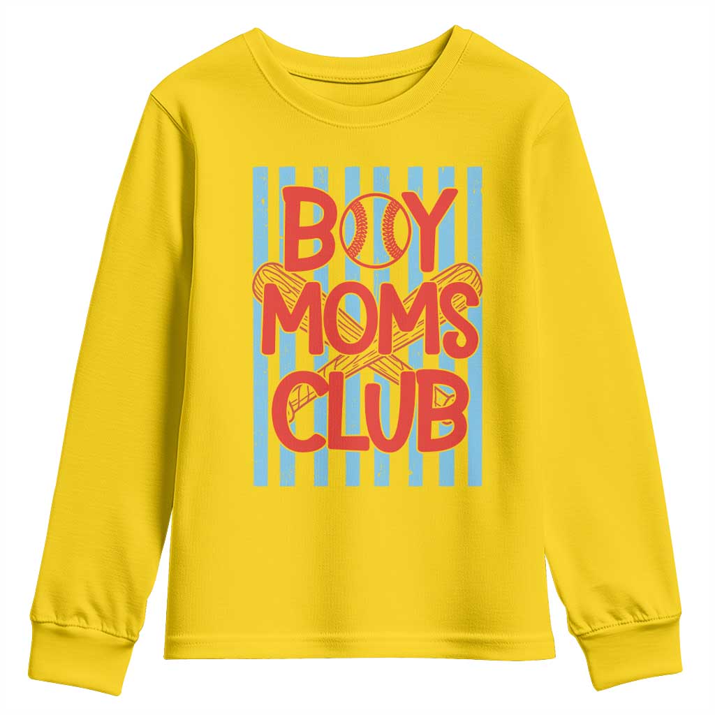 Boy Moms Club Youth Sweatshirt Funny Motherhood Baseball Gift For Mom TS14 Daisy Print Your Wear