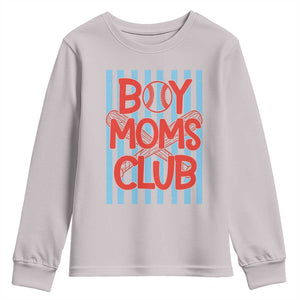 Boy Moms Club Youth Sweatshirt Funny Motherhood Baseball Gift For Mom TS14 Ice Gray Print Your Wear