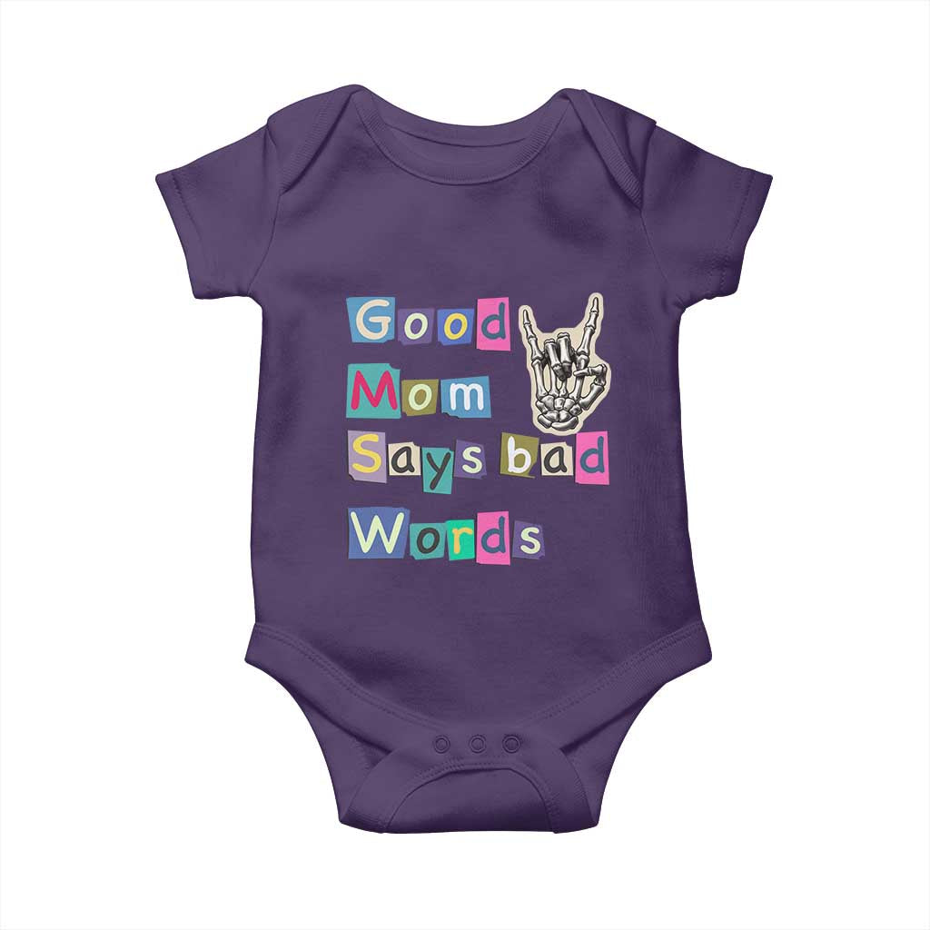 Good Moms Say Bad Words Baby Onesie Funny Sarcastic Mom Mother’s Day Gift TS14 Purple Print Your Wear