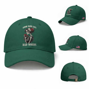 Good Moms Say Bad Words Baseball Cap Funny Sarcastic Skeleton Mom Mother’s Day TS14 Baseball Cap Universal Fit Irish Green Print Your Wear