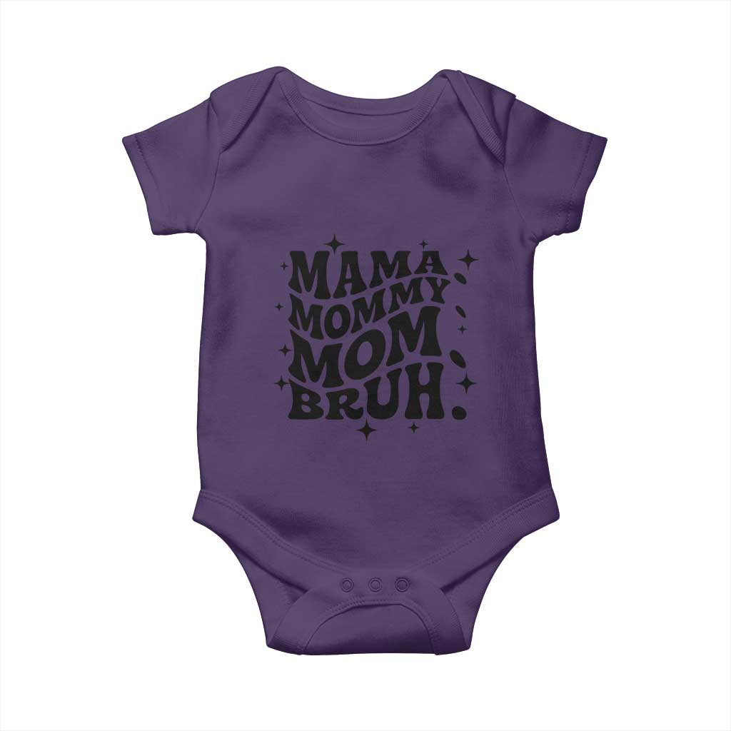 Mama Mommy Mom Bruh Baby Onesie Funny Mom Life Mother’s Day Gift TS14 Purple Print Your Wear