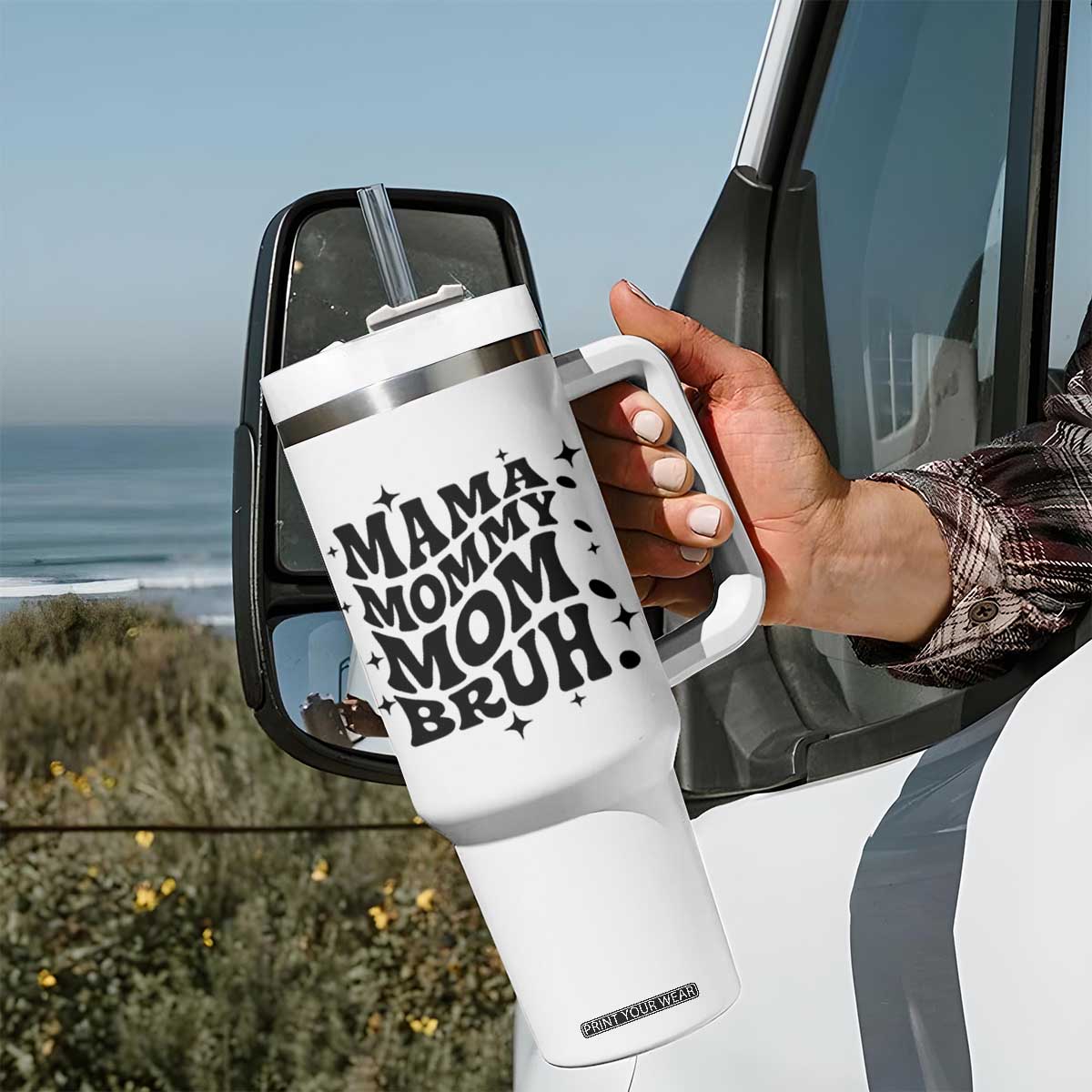 Mama Mommy Mom Bruh Tumbler With Handle Funny Mom Life Mother’s Day Gift TS14 Print Your Wear