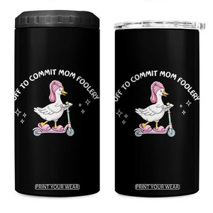 Funny Goose Mom 4 in 1 Can Cooler Tumbler Off To Commit Mom Foolery TS14 One Size: 16 oz Black Print Your Wear