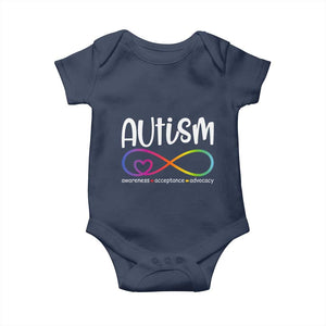 Autism Acceptance Baby Onesie Neurodivergent Support Infinity Symbol TS14 Navy Print Your Wear