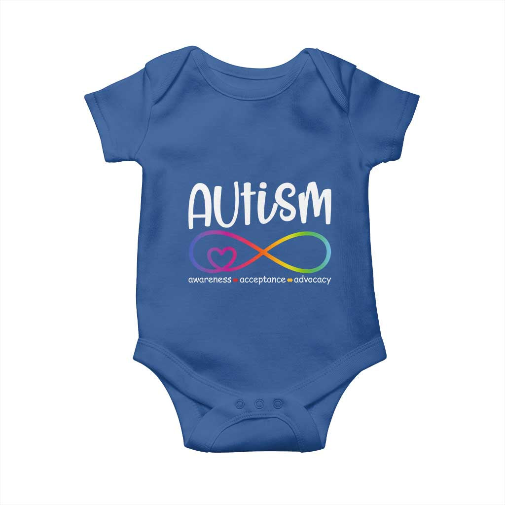Autism Acceptance Baby Onesie Neurodivergent Support Infinity Symbol TS14 Royal Blue Print Your Wear