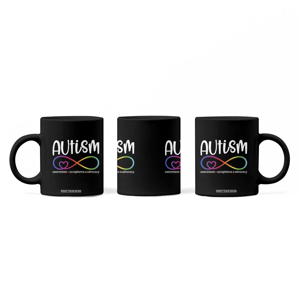 Autism Acceptance Coffee Mug Neurodivergent Support Infinity Symbol TS14 Print Your Wear