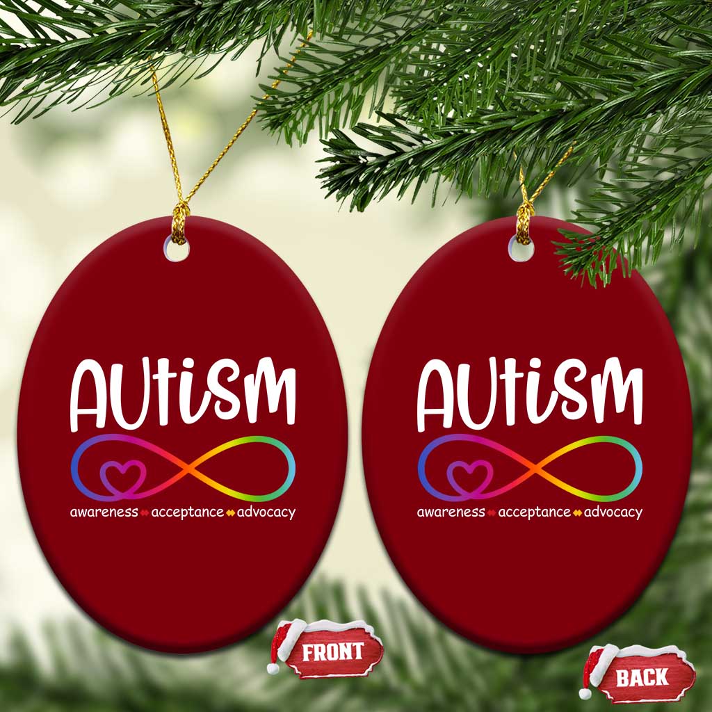 Autism Acceptance Ceramic Ornament Neurodivergent Support Infinity Symbol TS14 Print Your Wear