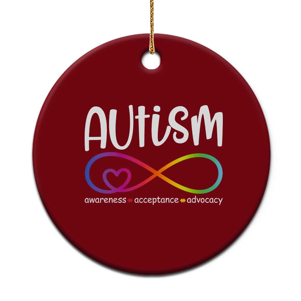 Autism Acceptance Ceramic Ornament Neurodivergent Support Infinity Symbol TS14 1pc Red Print Your Wear
