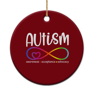 Autism Acceptance Ceramic Ornament Neurodivergent Support Infinity Symbol TS14 1pc Red Print Your Wear
