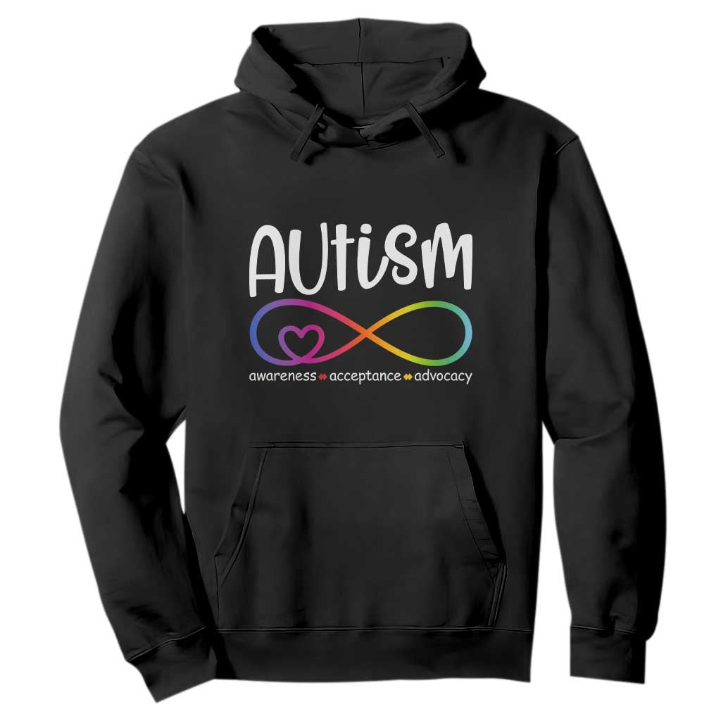 Autism Acceptance Hoodie - Neurodivergent Support Infinity Symbol Pullover TS14 Black Print Your Wear