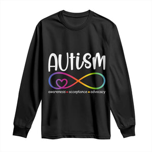Autism Acceptance Long Sleeve Shirt - Neurodivergent Support Infinity Symbol TS14 Black Print Your Wear