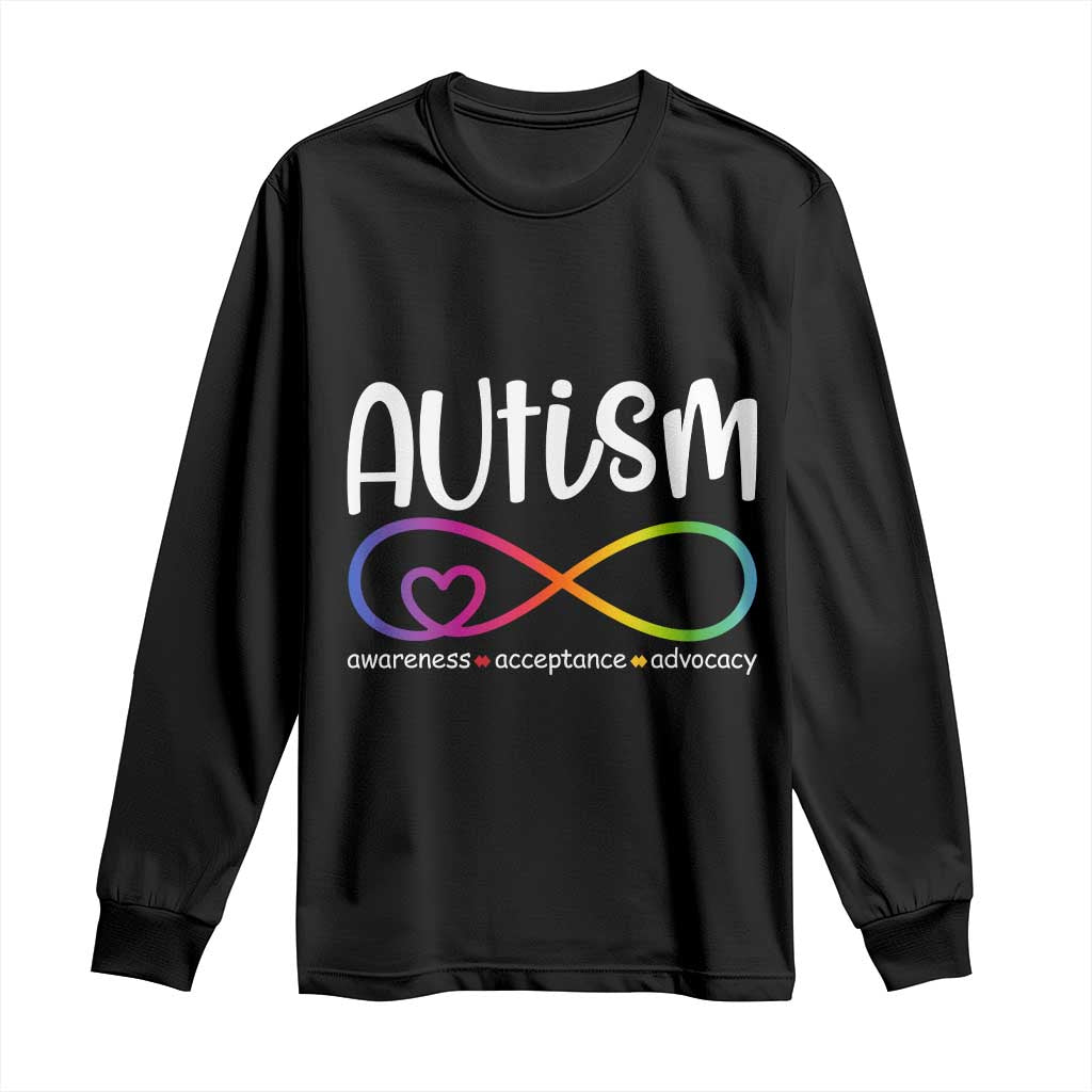 Autism Acceptance Long Sleeve Shirt - Neurodivergent Support Infinity Symbol TS14 Black Print Your Wear