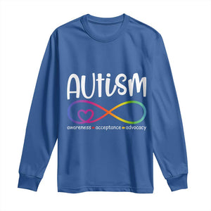 Autism Acceptance Long Sleeve Shirt - Neurodivergent Support Infinity Symbol TS14 Royal Blue Print Your Wear