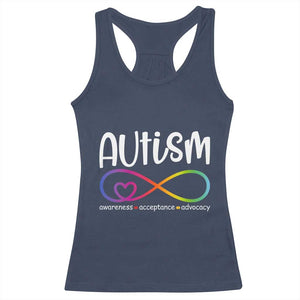 Autism Acceptance Racerback Tank Top Neurodivergent Support Infinity Symbol TS14 Navy Print Your Wear