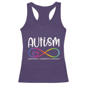 Autism Acceptance Racerback Tank Top Neurodivergent Support Infinity Symbol TS14 Purple Print Your Wear
