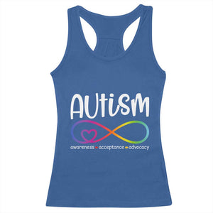 Autism Acceptance Racerback Tank Top Neurodivergent Support Infinity Symbol TS14 Royal Blue Print Your Wear