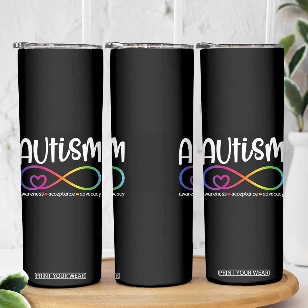 Autism Acceptance Skinny Tumbler Neurodivergent Support Infinity Symbol TS14 Print Your Wear