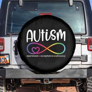 Autism Acceptance Spare Tire Cover Neurodivergent Support Infinity Symbol TS14 No hole Black Print Your Wear
