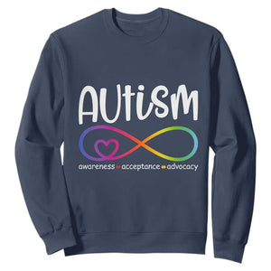 Autism Acceptance Sweatshirt - Neurodivergent Support Infinity Symbol TS14 Navy Print Your Wear
