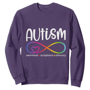 Autism Acceptance Sweatshirt - Neurodivergent Support Infinity Symbol TS14 Purple Print Your Wear