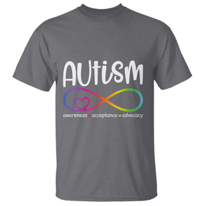 Autism Acceptance T Shirt Neurodivergent Support Infinity Symbol TS14 Charcoal Print Your Wear