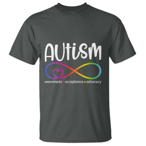 Autism Acceptance T Shirt Neurodivergent Support Infinity Symbol TS14 Dark Heather Print Your Wear