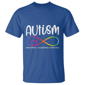 Autism Acceptance T Shirt Neurodivergent Support Infinity Symbol TS14 Royal Blue Print Your Wear