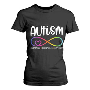 Autism Acceptance T Shirt For Women - Neurodivergent Support Infinity Symbol TS14 Black Print Your Wear