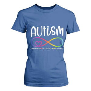 Autism Acceptance T Shirt For Women - Neurodivergent Support Infinity Symbol TS14 Royal Blue Print Your Wear