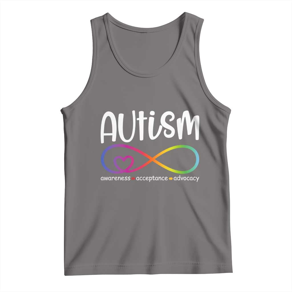 Autism Acceptance Tank Top Neurodivergent Support Infinity Symbol TS14 Deep Heather Print Your Wear
