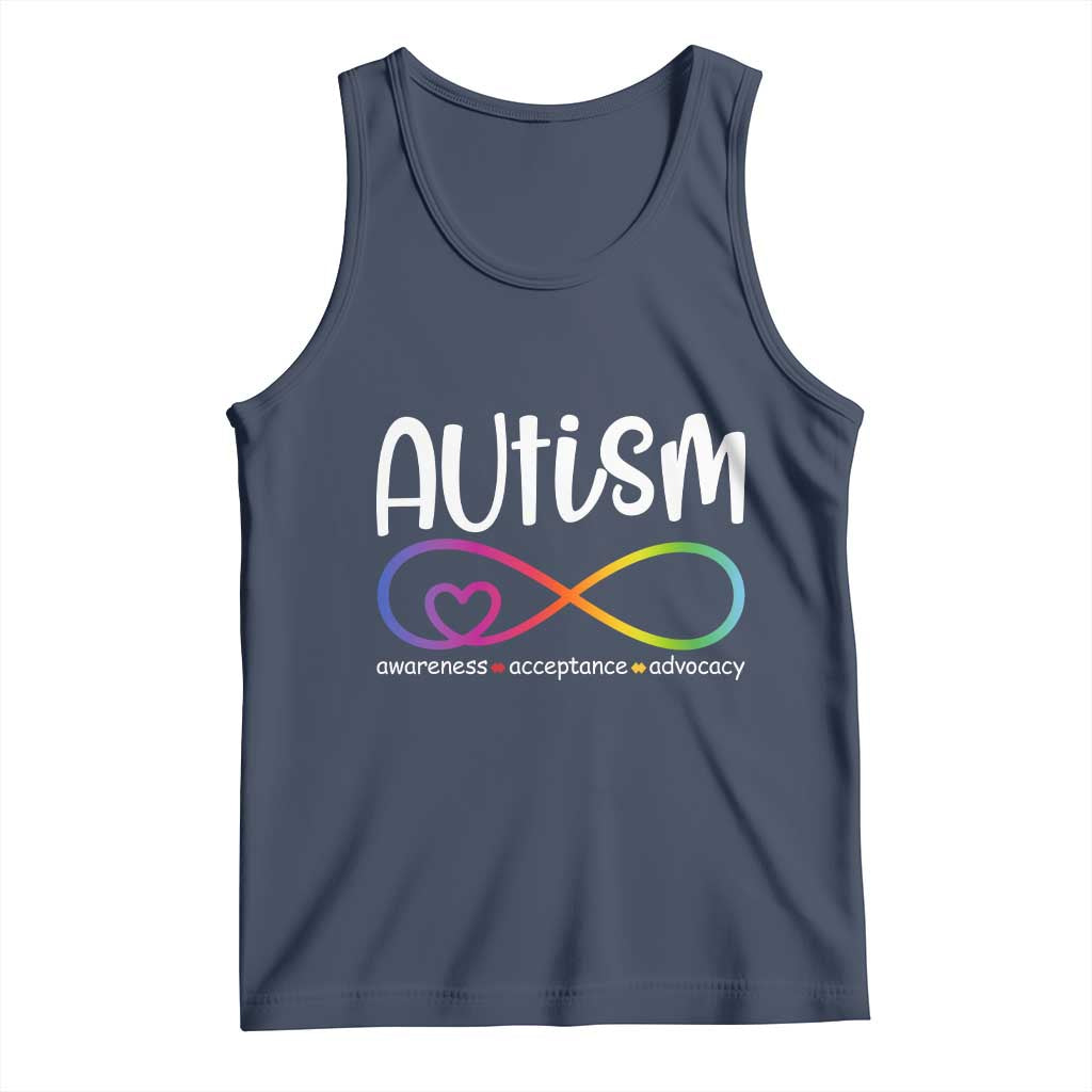 Autism Acceptance Tank Top Neurodivergent Support Infinity Symbol TS14 Navy Print Your Wear