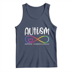 Autism Acceptance Tank Top Neurodivergent Support Infinity Symbol TS14 Navy Print Your Wear