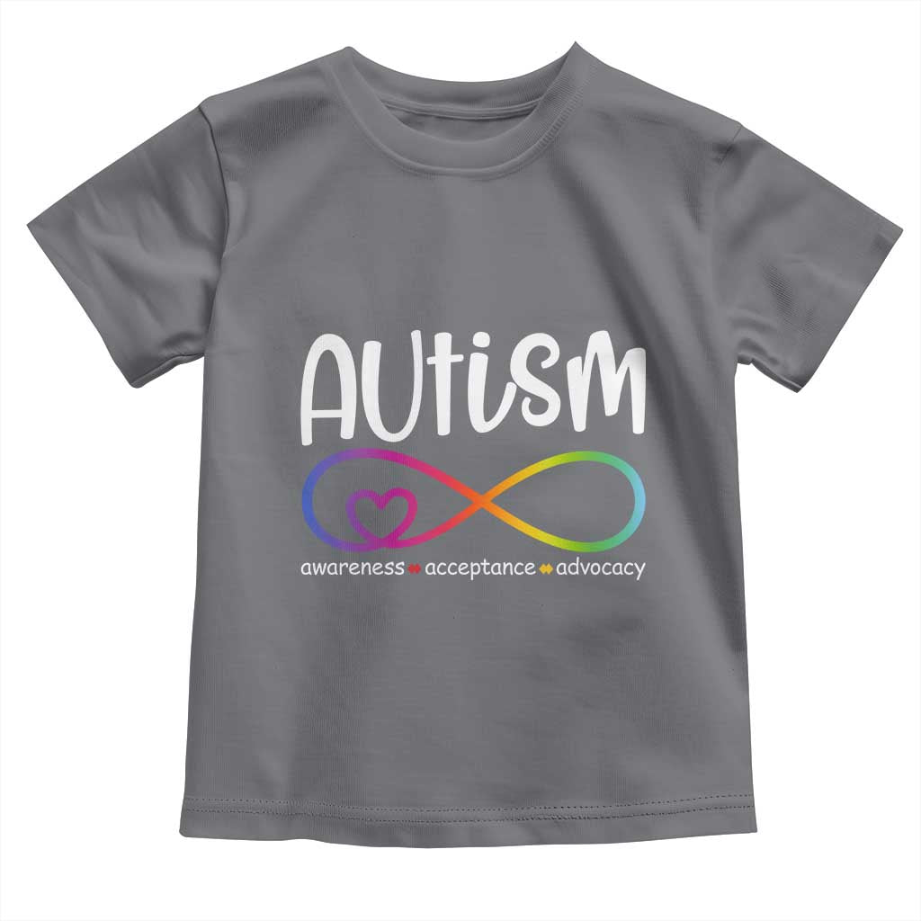 Autism Acceptance Toddler T Shirt Neurodivergent Support Infinity Symbol TS14 Charcoal Print Your Wear