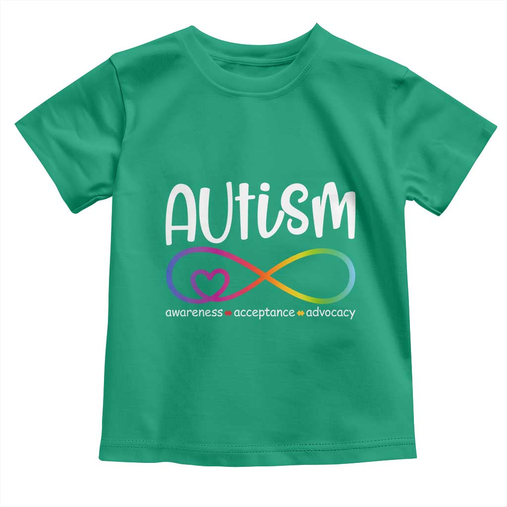 Autism Acceptance Toddler T Shirt Neurodivergent Support Infinity Symbol TS14 Irish Green Print Your Wear