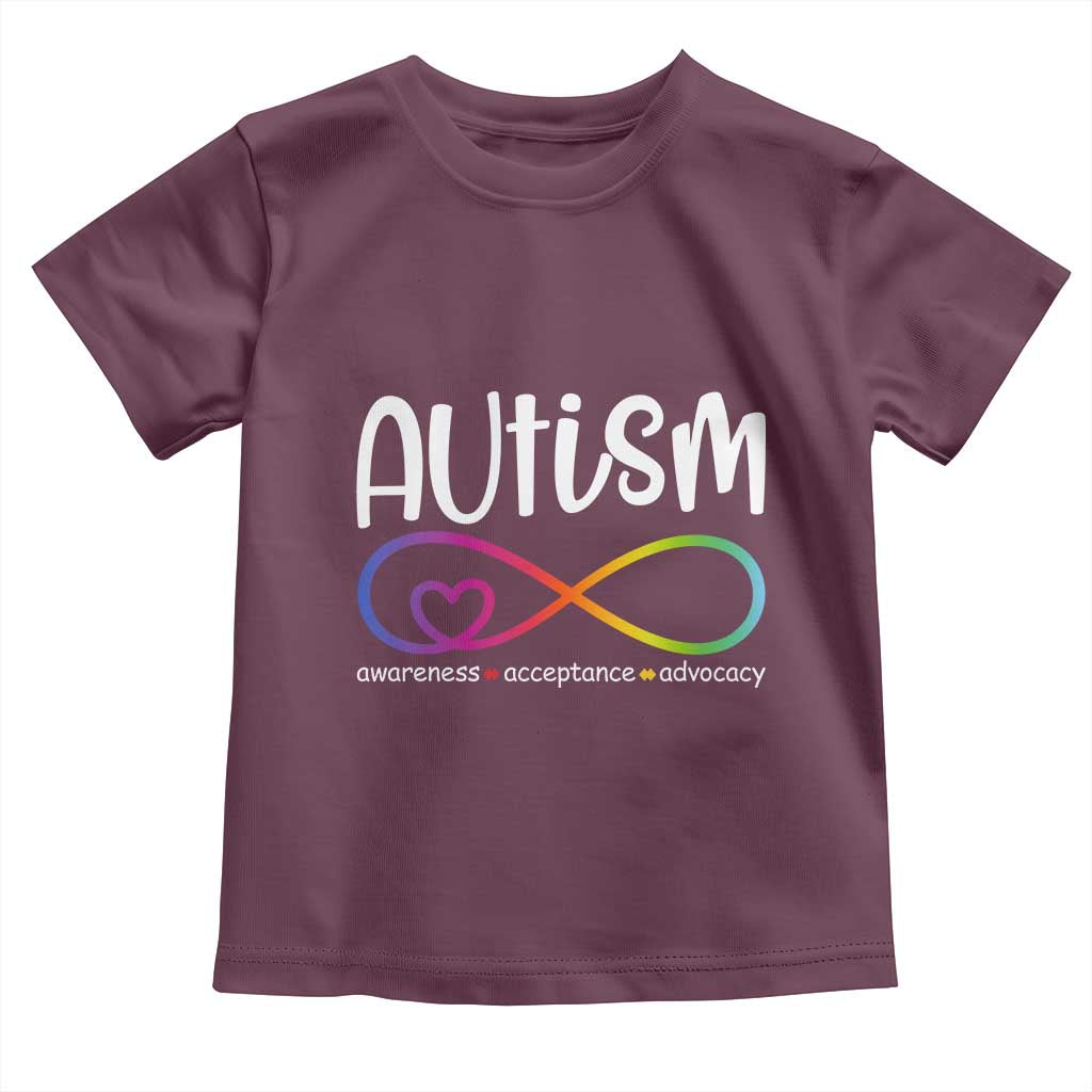 Autism Acceptance Toddler T Shirt Neurodivergent Support Infinity Symbol TS14 Maroon Print Your Wear