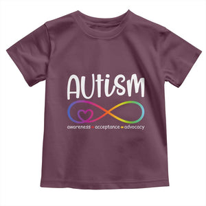 Autism Acceptance Toddler T Shirt Neurodivergent Support Infinity Symbol TS14 Maroon Print Your Wear