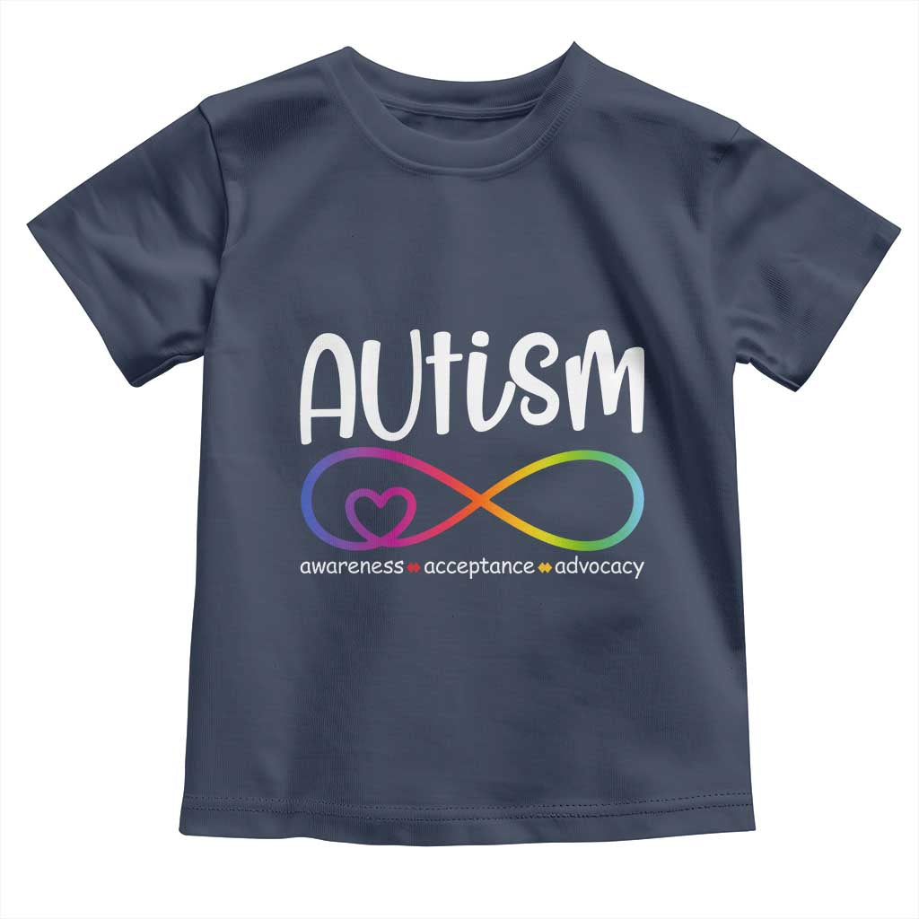 Autism Acceptance Toddler T Shirt Neurodivergent Support Infinity Symbol TS14 Navy Print Your Wear