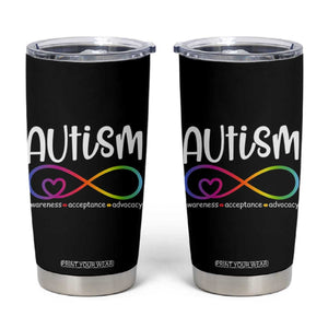 Autism Acceptance Tumbler Cup Neurodivergent Support Infinity Symbol TS14 Black Print Your Wear