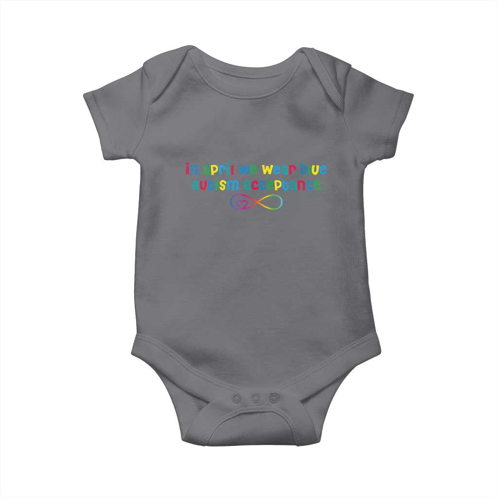 Autism Acceptance Baby Onesie Neurodivergent Support Infinity Heart Symbol TS14 Charcoal Print Your Wear