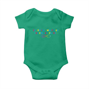 Autism Acceptance Baby Onesie Neurodivergent Support Infinity Heart Symbol TS14 Irish Green Print Your Wear
