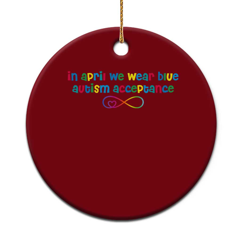 Autism Acceptance Ceramic Ornament Neurodivergent Support Infinity Heart Symbol TS14 1pc Red Print Your Wear